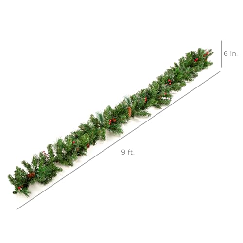 9ft Pre-Lit Pre-Decorated Christmas Garland with 50 Lights B91420