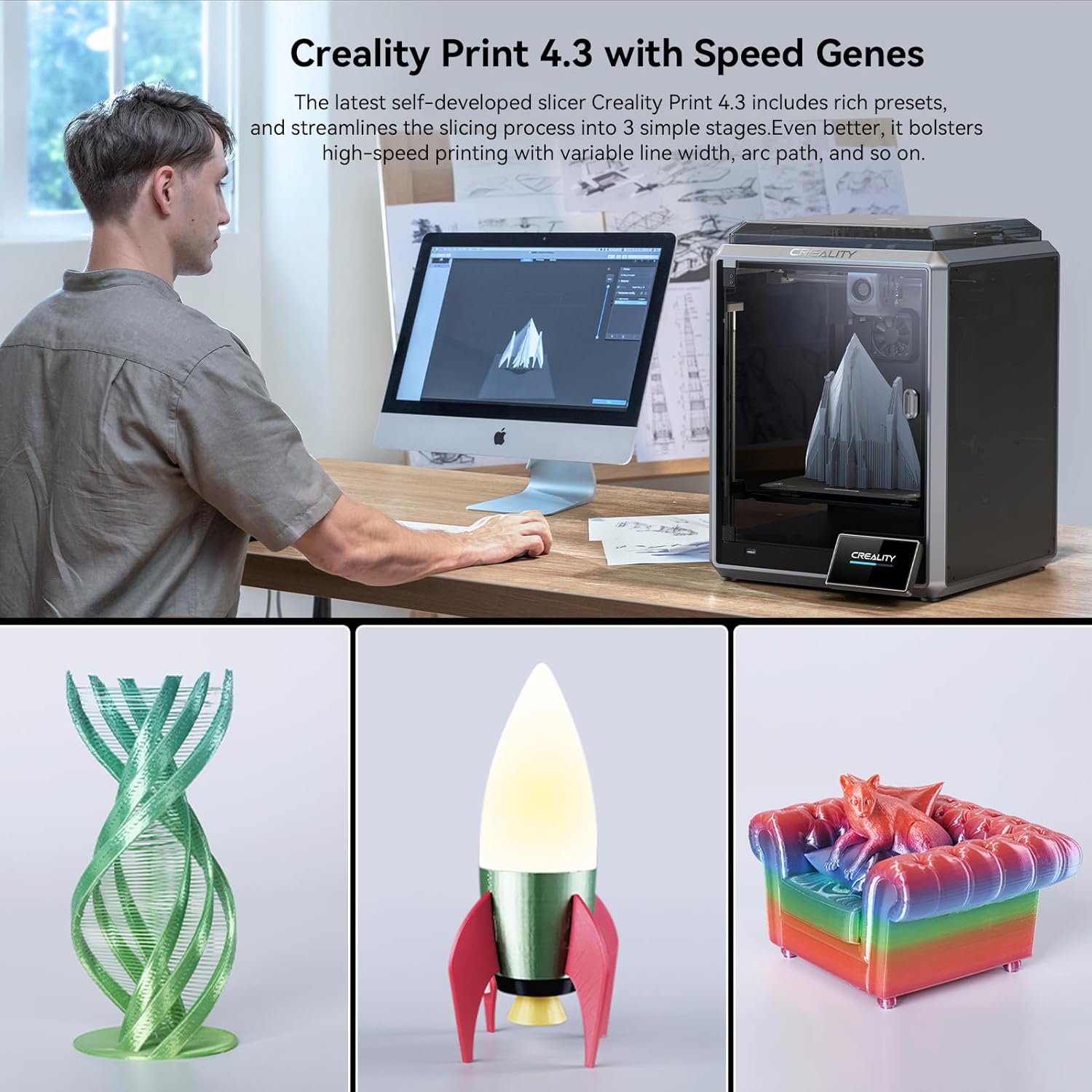 3D Printer Bundle with AI Camera L808