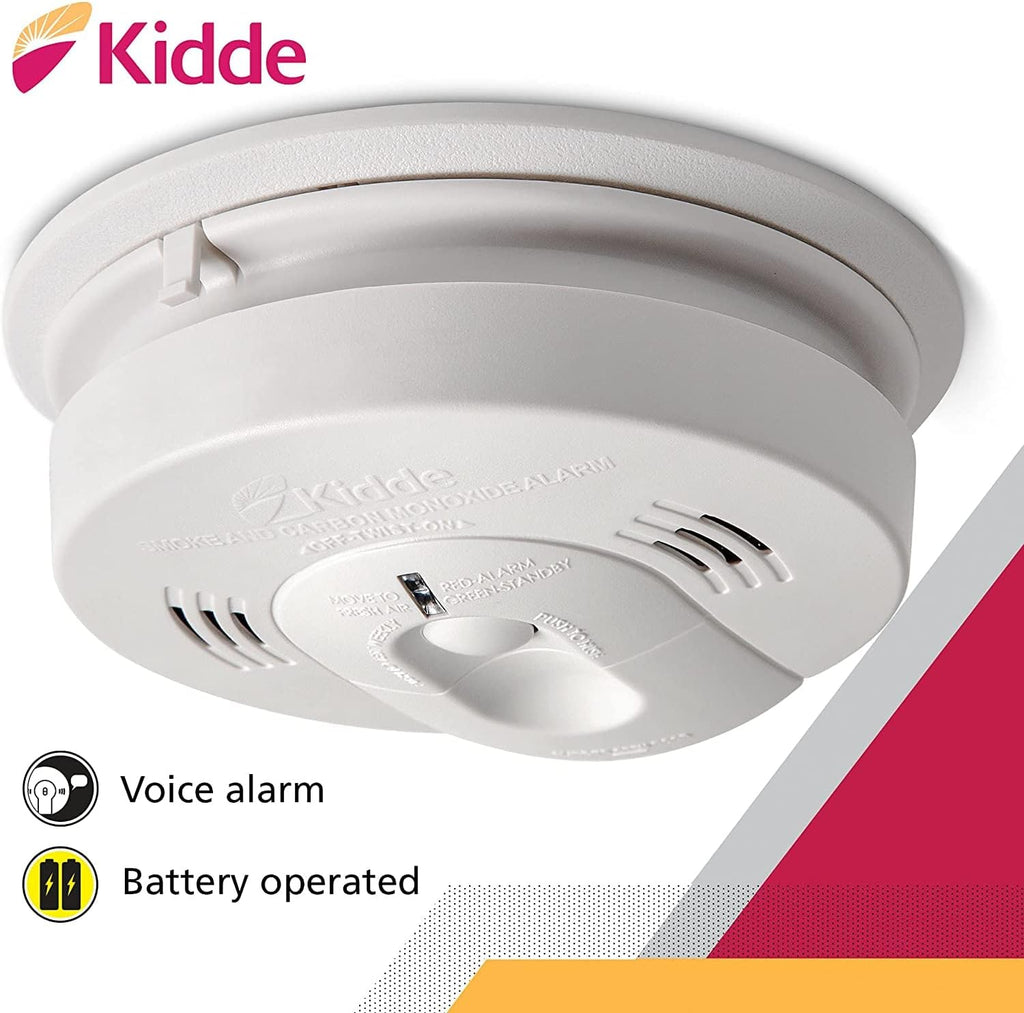 Battery Powered Smoke & Carbon Monoxide Detector, Voice Alert, Pack of 2 X86532