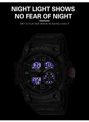 Men's Analog Sports Watch with LED Stopwatch and Dual Display R891
