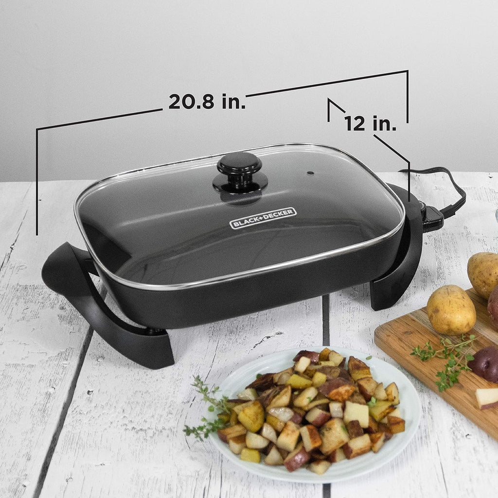 12"x15" Nonstick Electric Skillet with Tempered Glass Lid U9901