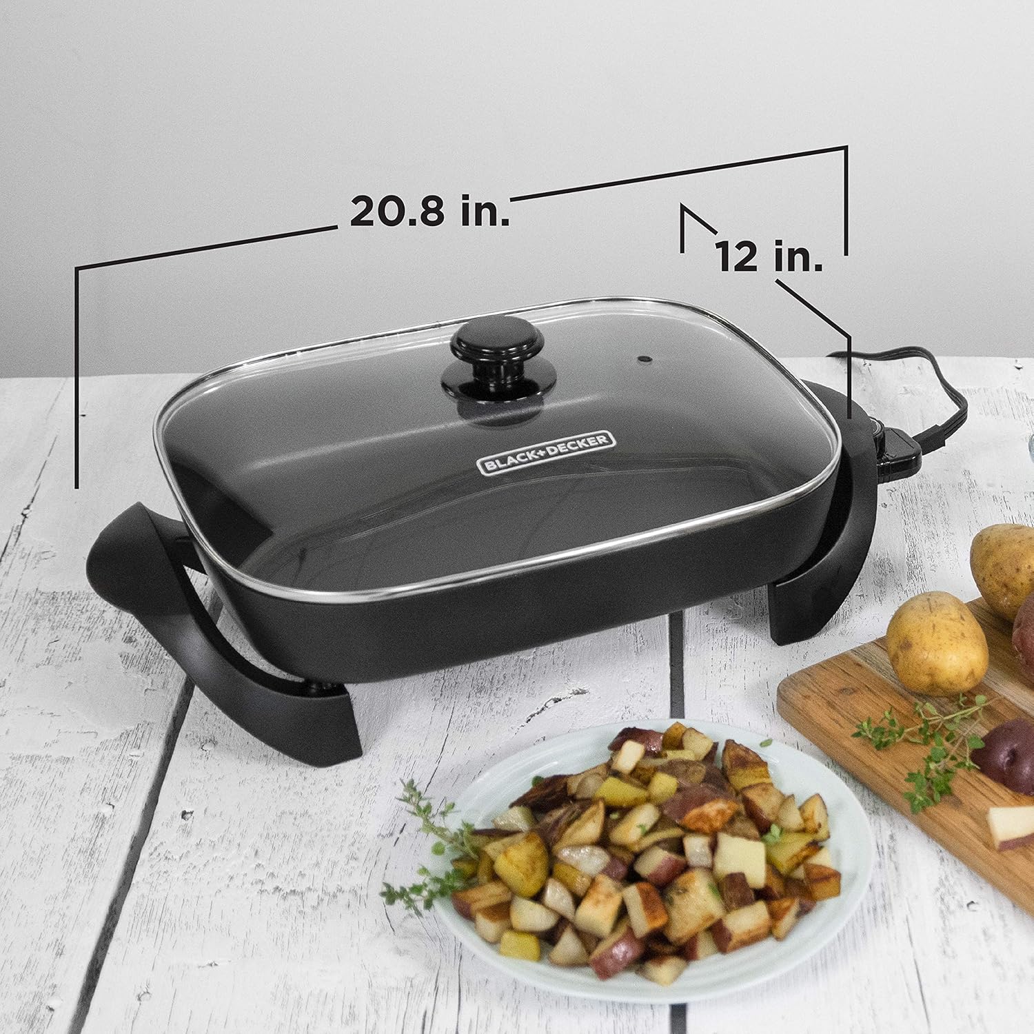 12"x15" Nonstick Electric Skillet with Tempered Glass Lid U9901