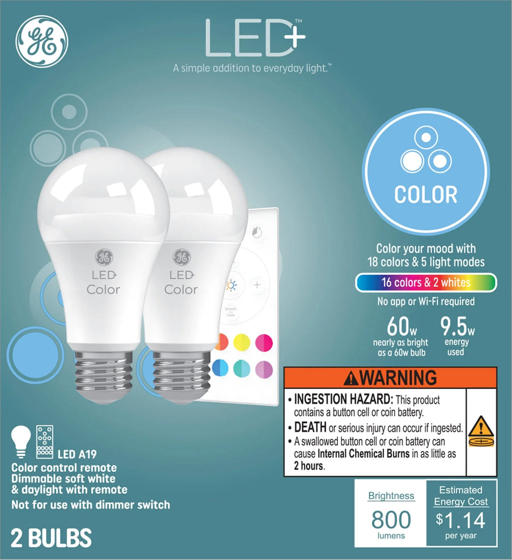 60 Watt A19 LED Light Bulbs, 2pk I918