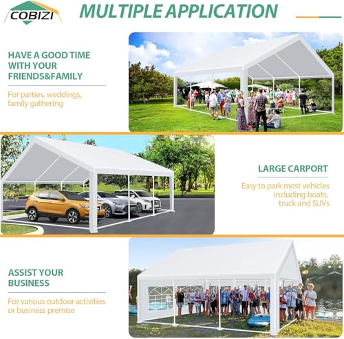 White 20x40 Heavy Duty Party Tent with Removable Sidewall S5381