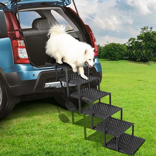 Foldable Dog Stairs with Non Slip Surface, 6 Steps V1528