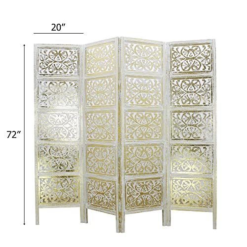 4 Panel Wooden Room Divider Screen U982033