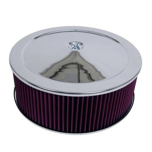 Single 2, 3, 4-Barrel 5 1/8 inch Diameter Chromed Steel Round Air Cleaner with Reusable Filter C5916