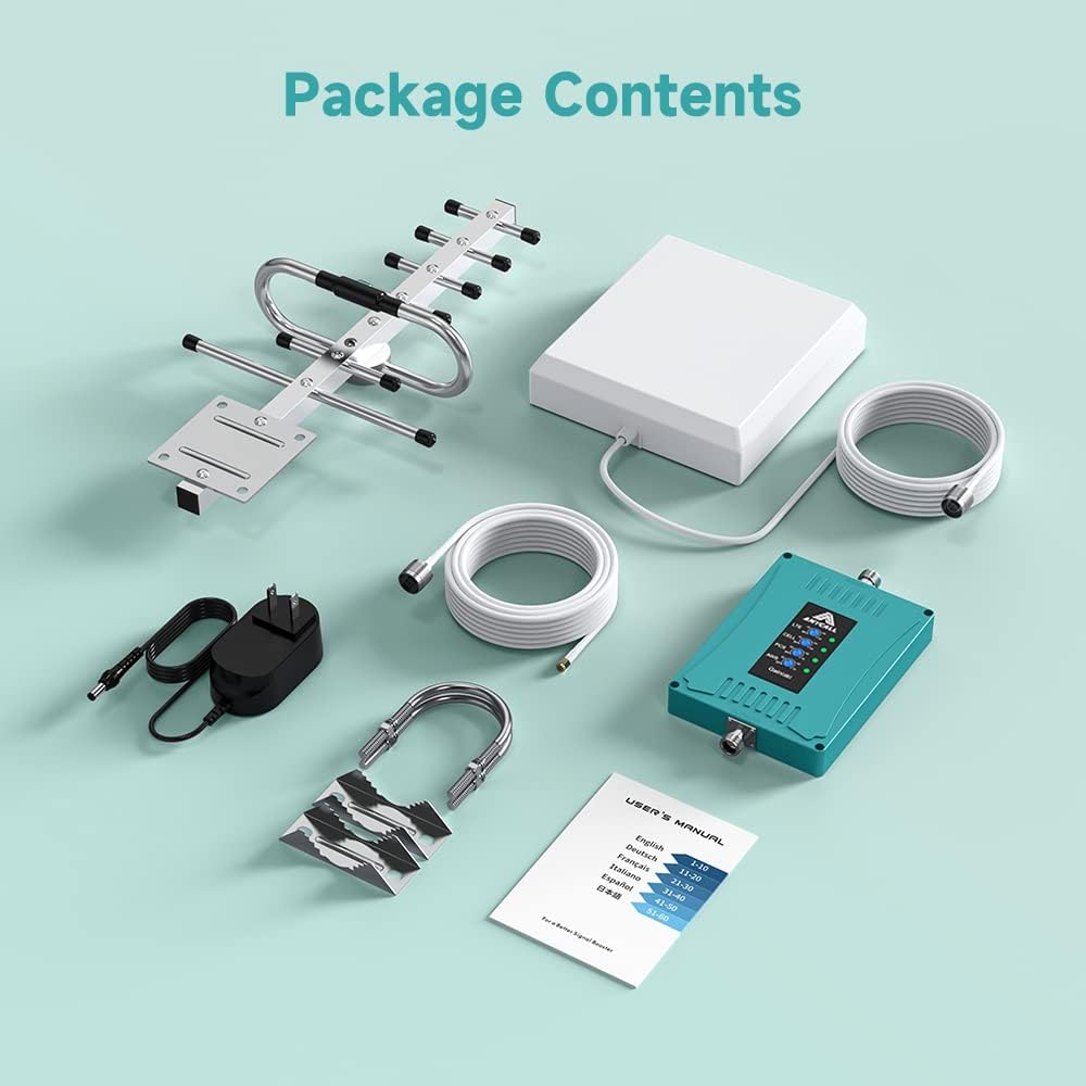 Cell Phone Signal Booster Metal Body Band 2 4 5 12 13 17 Boosts Voice Data 4G LTE 5G up to 4,500 sq ft F4902