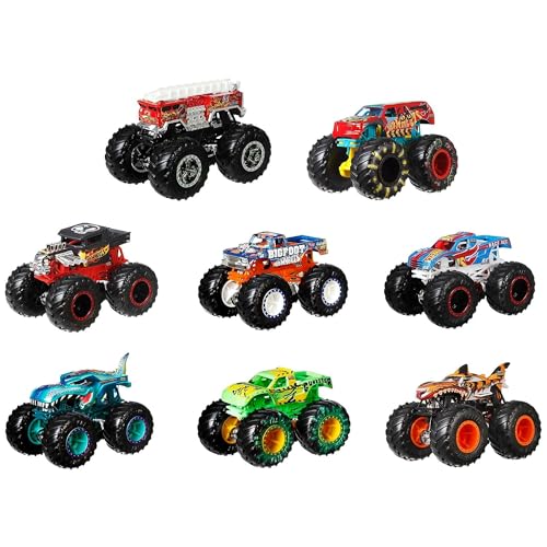 Hot Wheels Monster Trucks Live 8-Pack, 1:64 Scale Toy Monster Trucks B6345