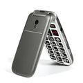 Grey Big Button Flip Mobile Phone with SOS Button H258