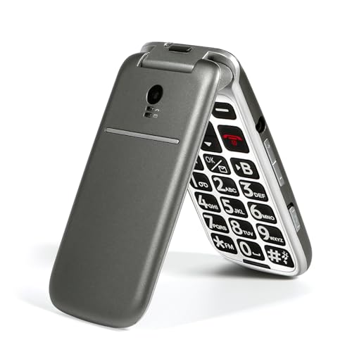 Grey Big Button Flip Mobile Phone with SOS Button H258