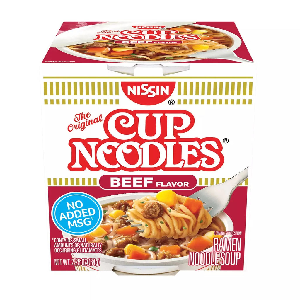 Beef Flavor Cup Noodles, 2.25 oz, 30 ct M73820