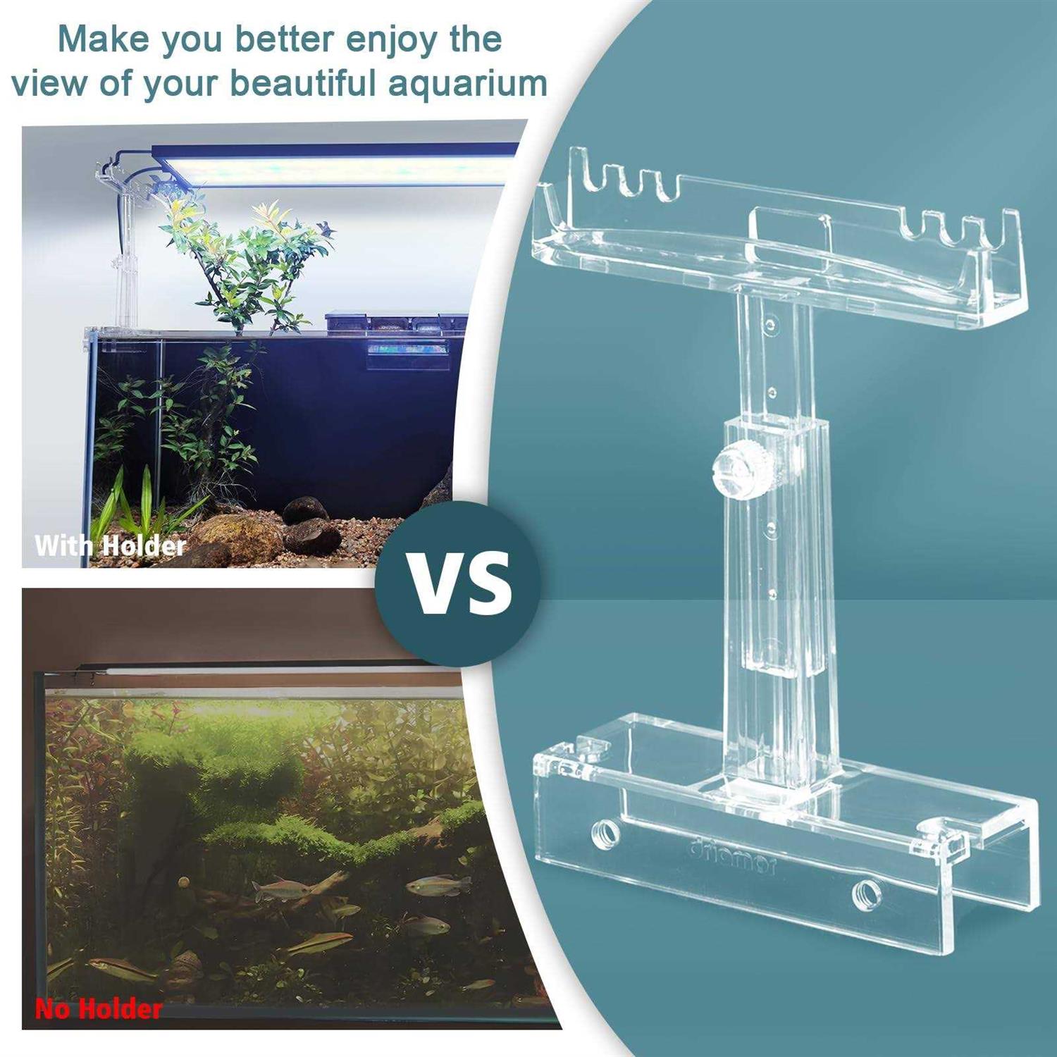 Clear Acrylic Aquarium Light Holder Stand 2pcs G653709