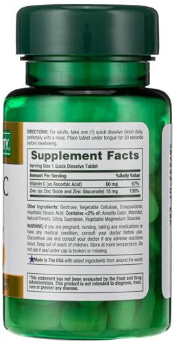 60 mg Vitamin C + Zinc Supplement Tablets Q990165