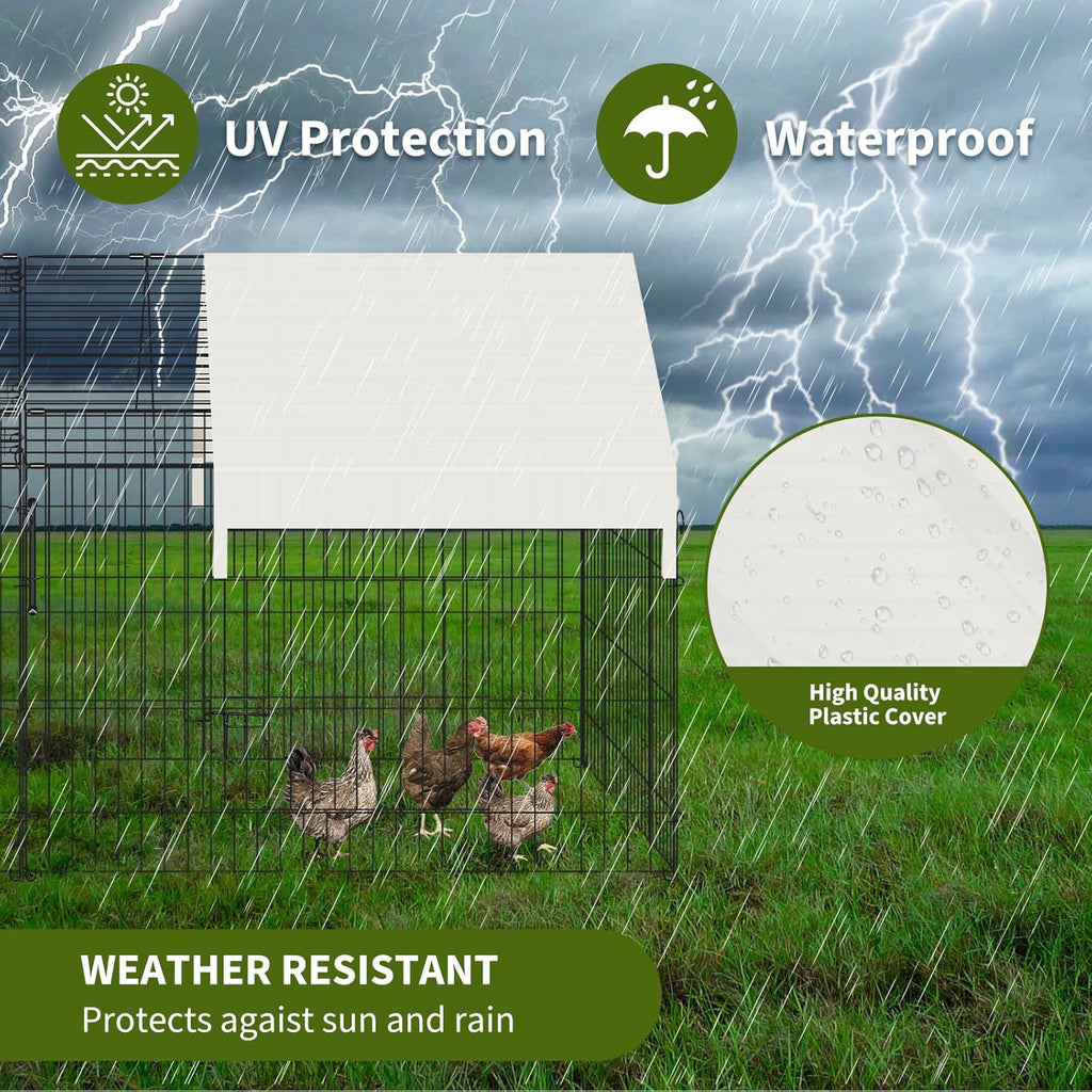 87" x 41" Metal Chicken Coop with Cover N1488