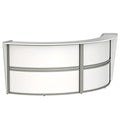 Curved Modern Office Desk, 124" x 49", Mocha N283855