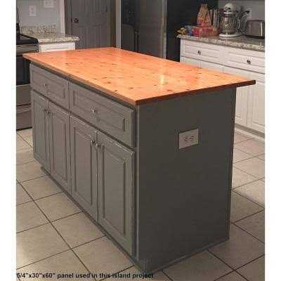 1 in. x Allwood Pine Project Panel Table Island Top C66739