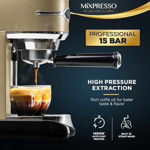 15 Bar Espresso Machine with Milk Frother Steam Wand T89852
