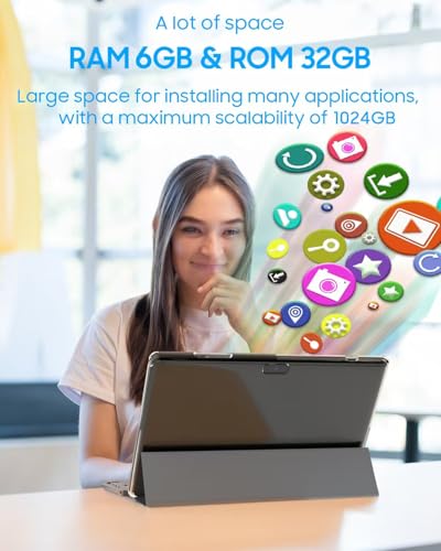 10 inch Android 14 Tablet with Keyboard E258488