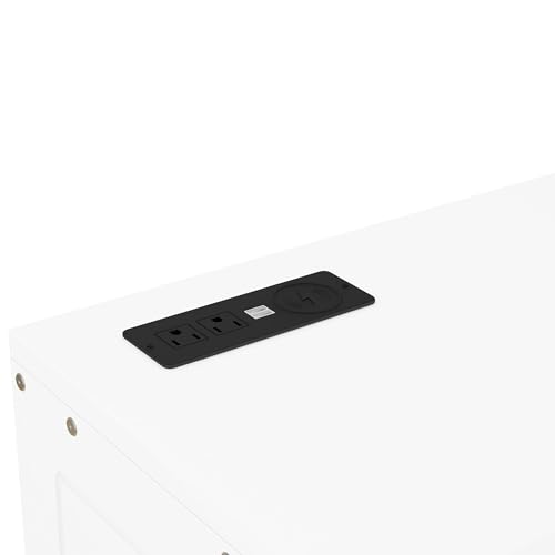 Queen Size Solid Wood Murphy Wall Bed With Storage and Bookcase Headboard (White) F614