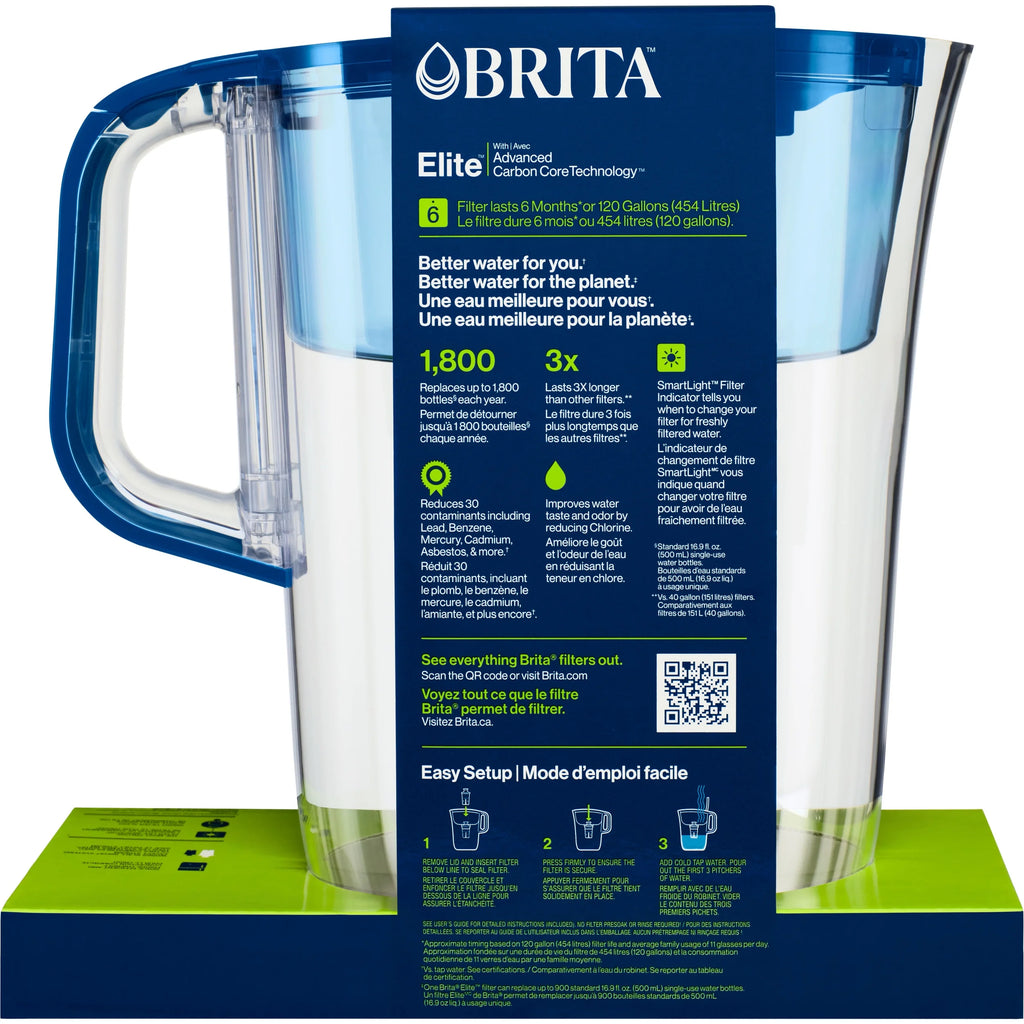 Large 10 Cup Blue Water Filter Pitcher R130