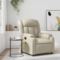 Cream Faux Leather Massage Recliner Chair R8631