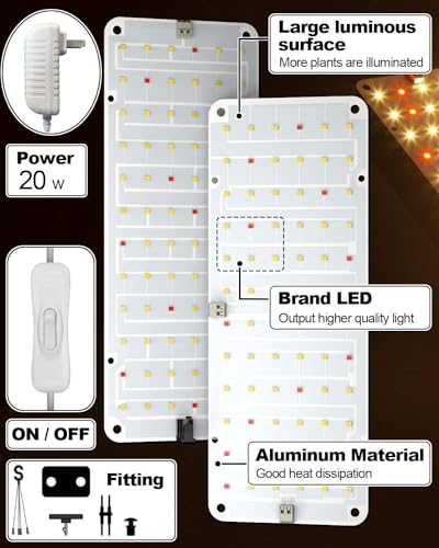2Pcs 20W Full Spectrum LED Plant Grow Light H715