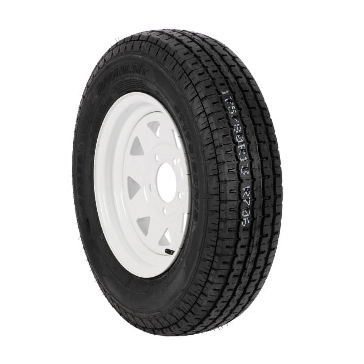 2-Pk Trailer Tire & Rim ST175/80R13 13" Load C 5 Lug White Spoke E17308