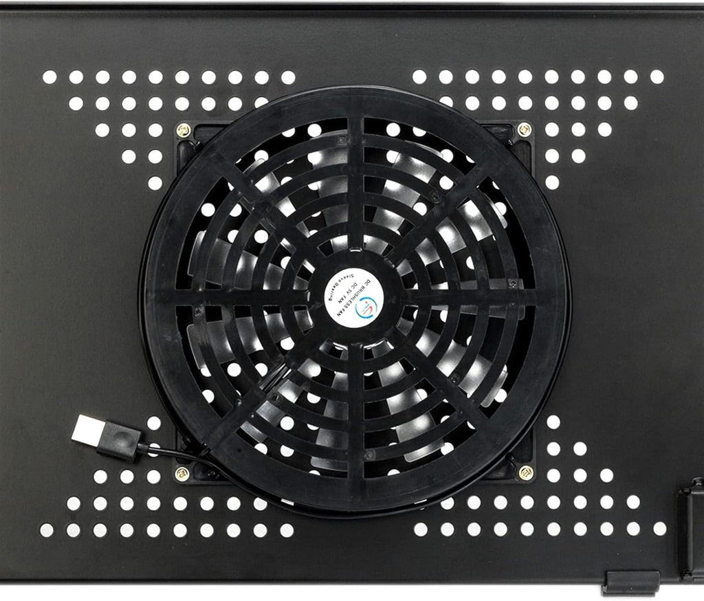 Black Adjustable Aluminum Laptop Stand Lap Desk with Mouse Pad V257424