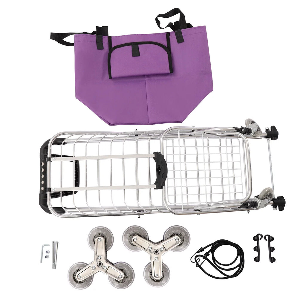 35L Folding Shopping Cart Grocery Trolley Handcart with Bag A873