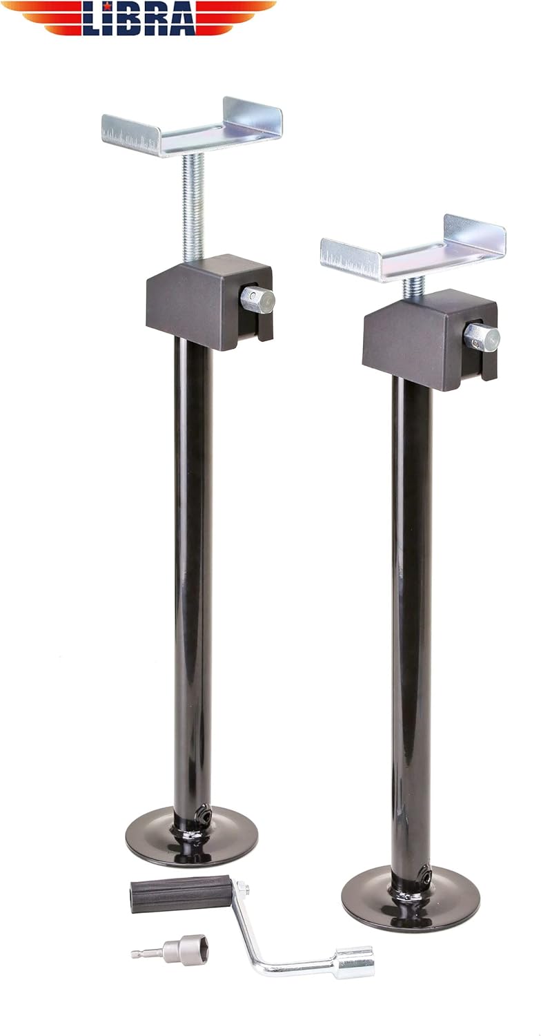 Set of 2 Heavy Duty Quick-Lift RV Slide Out Stabilizer Jacks 5000lbs Adjust 21"-37" J8125