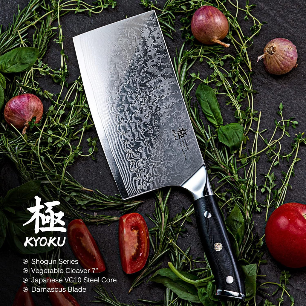 7" Vegetable Cleaver Knife with Sheath & Case D189392