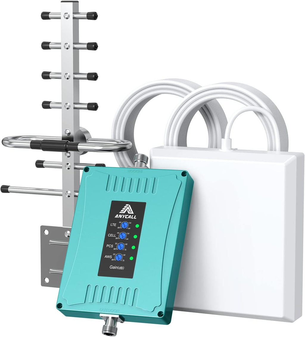 Cell Phone Signal Booster Metal Body Band 2 4 5 12 13 17 Boosts Voice Data 4G LTE 5G up to 4,500 sq ft F4902