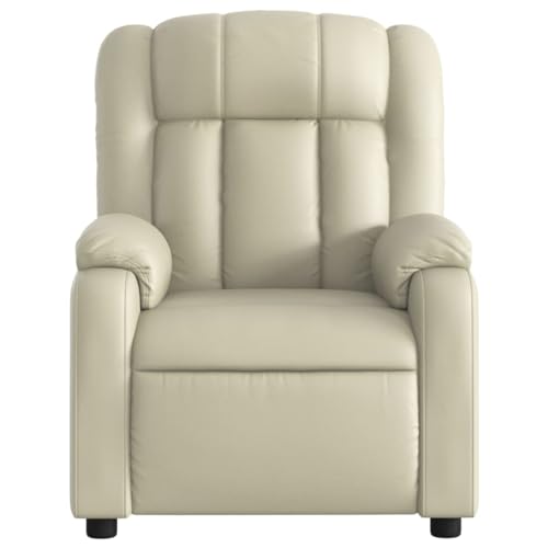Cream Faux Leather Massage Recliner Chair R8631