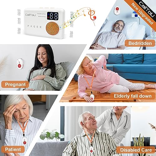 Wireless Call Button with 2 Portable Receiver 2 SOS Call Button E5863
