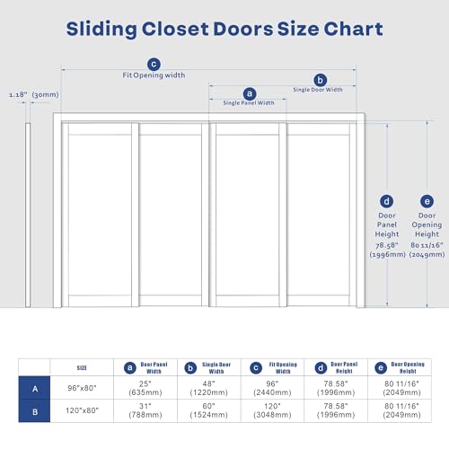 White Double Frosted Glass Sliding Closet Door, 96" × 80", MDF Z808