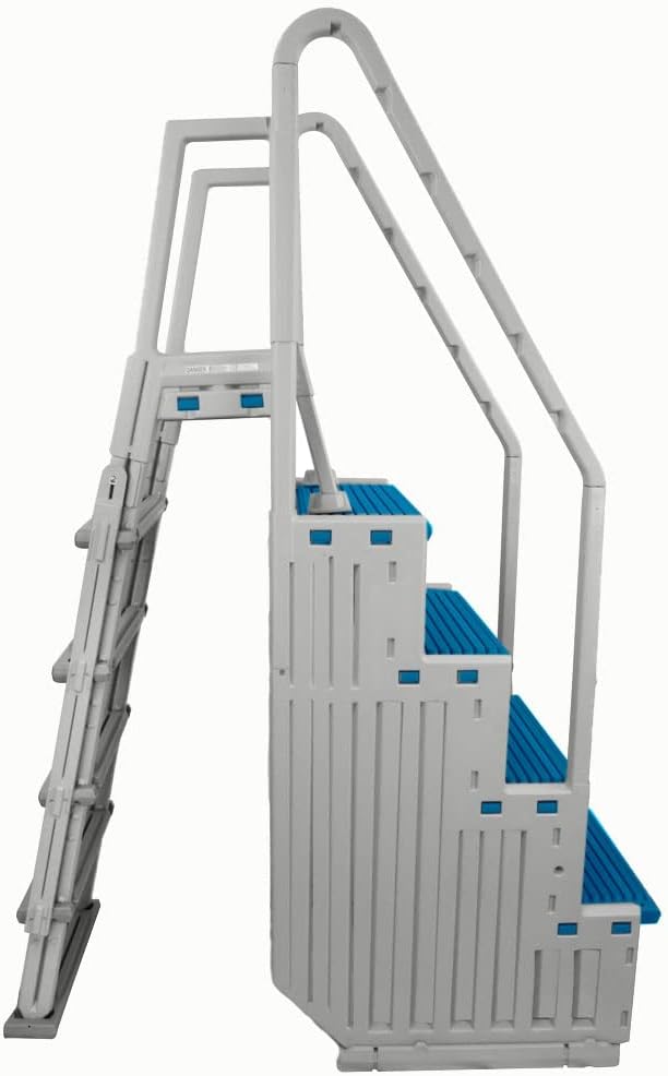 White Frame Above Ground Swimming Pool Step & Ladder U88725