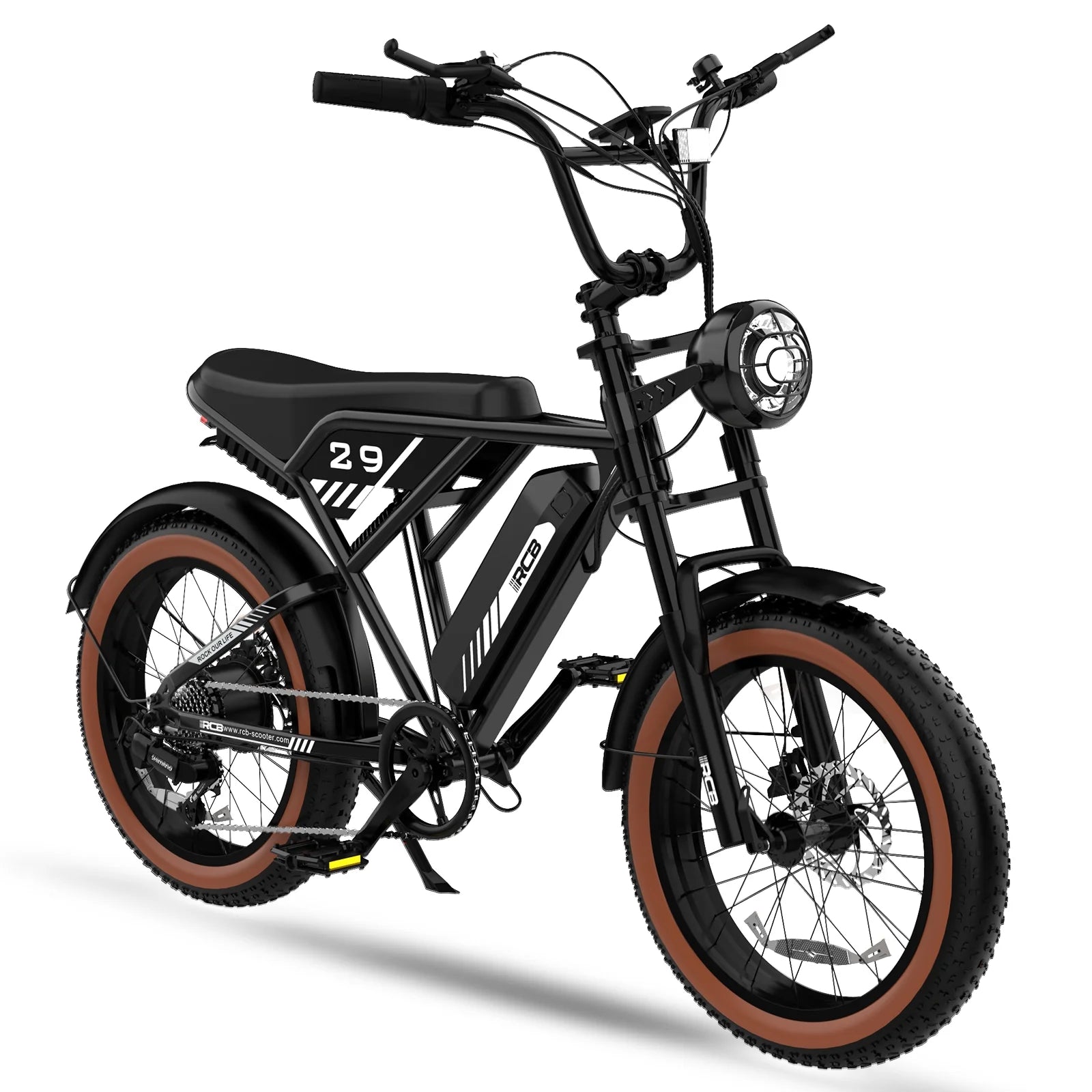 Black 20" 4.0 Fat Tire Electric Bike with 48V 15Ah Battery V56514