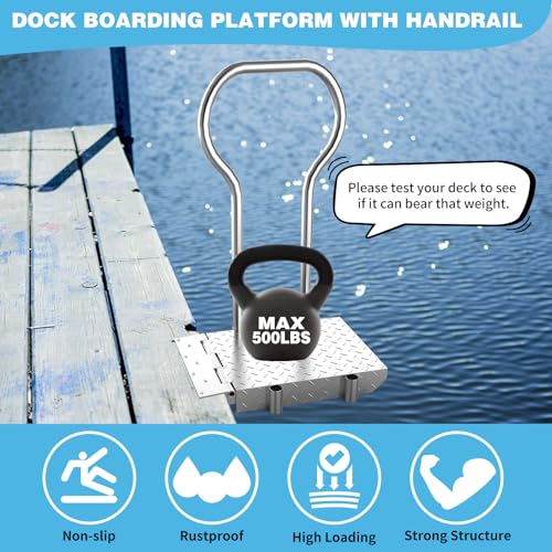 Foldable Dock Boarding Platform with Handrail U8532