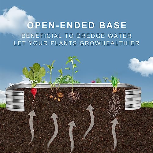 Galvanized Raised Garden Bed Kit, Large Metal Planter Boxes (Silver) M2075