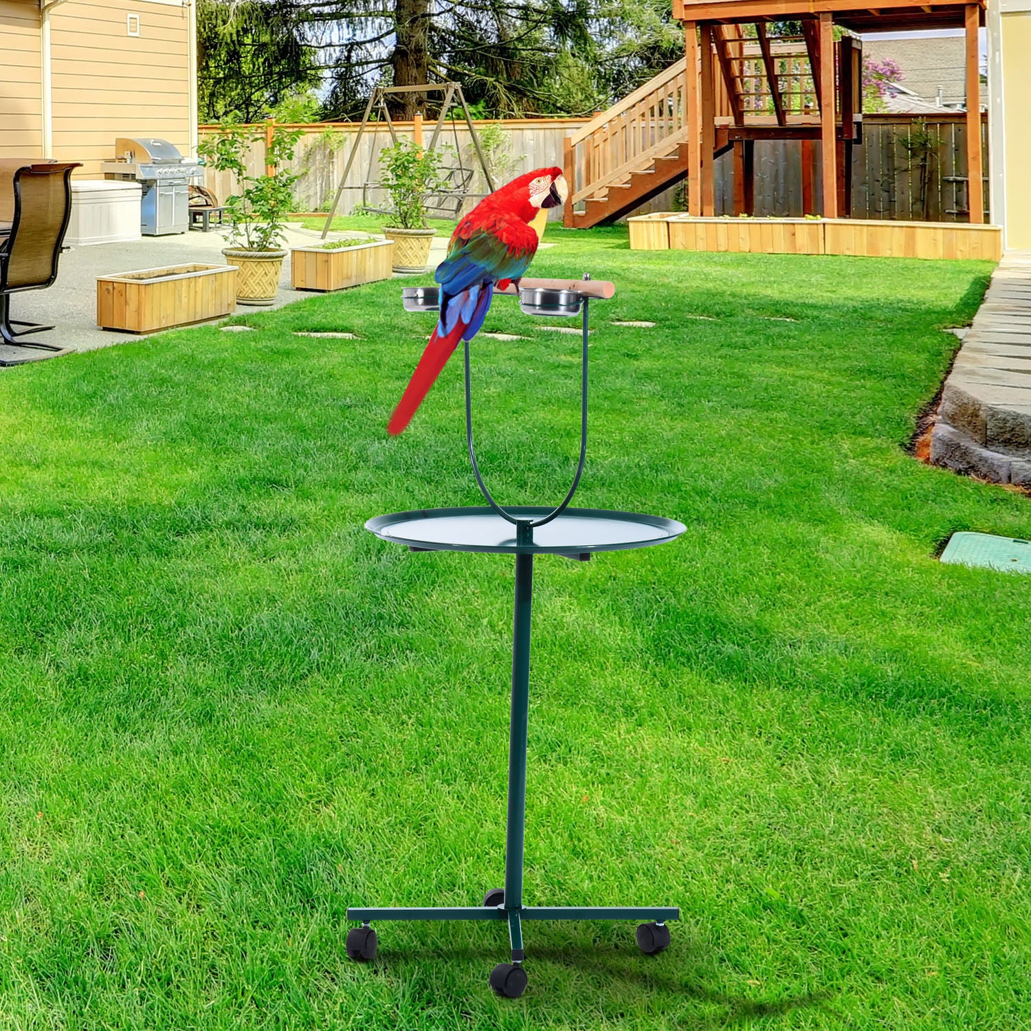 49" Rolling Bird Training Activity Playground With Perch V53011