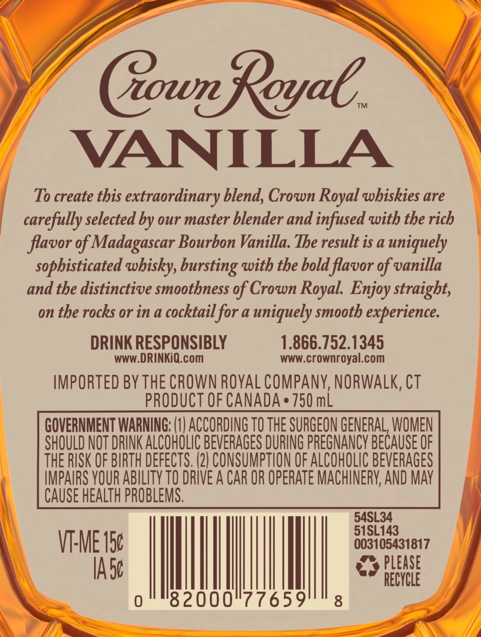 Vanilla Flavored Whisky, 750 ml, 35% ABV A939504