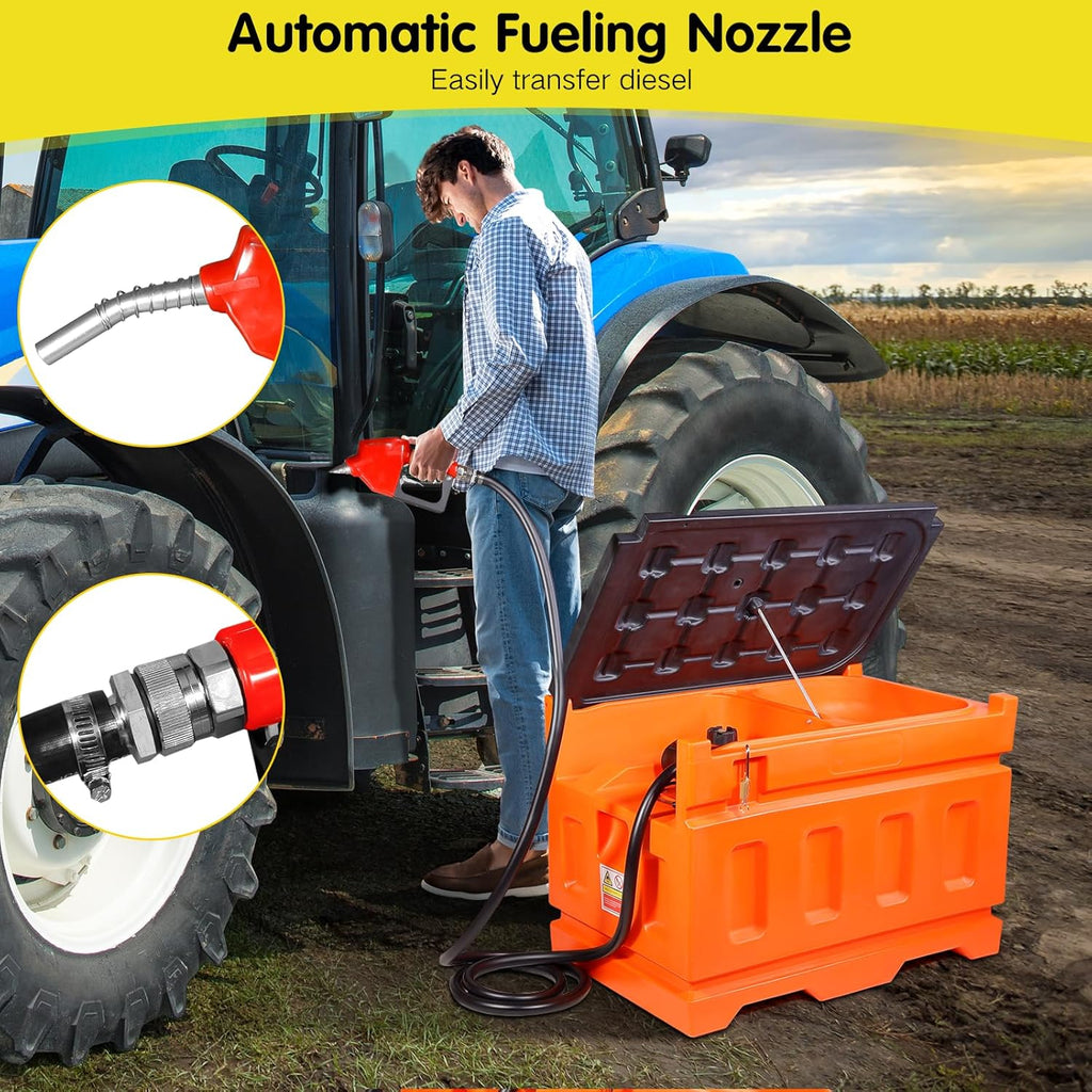 48 Gallon 10GPM Diesel Fuel Transfer Tank with 12V Electric Transfer Pump Q700