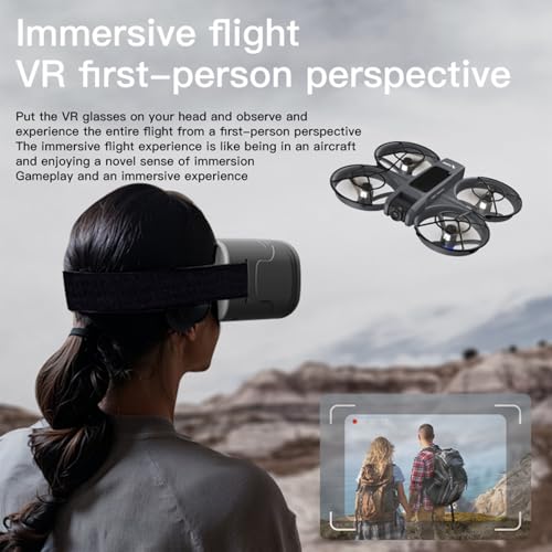 FPV Drone With VR Glasses Brushless Motor LED Lights RC Quadcopter Altitude Hold Obstacle Avoidance R911482