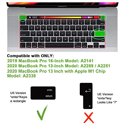 English Silicone Hotkey Keyboard Cover for MacBook Pro 16 inch B605