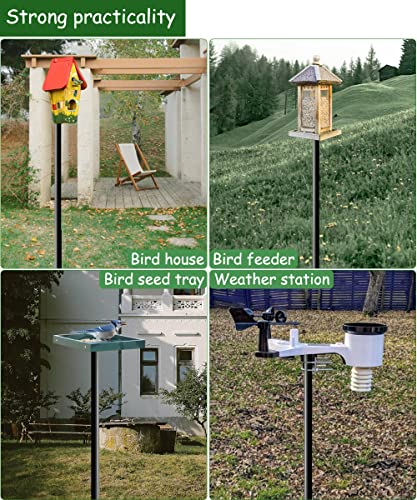 Black 105 Inch Bird Feeder Pole Mount Kit with 5-Prong Base G3875