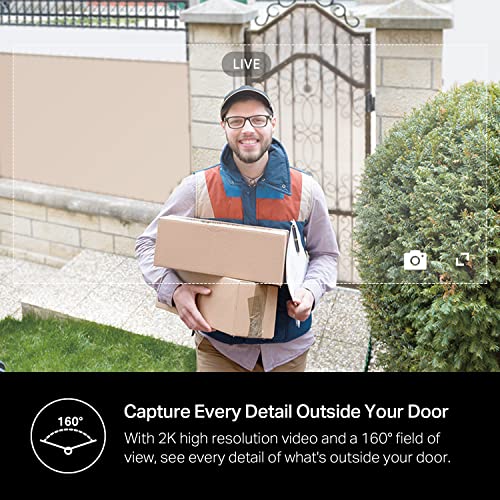 Smart Video Doorbell Camera Hardwired with Chime, 2K Resolution, Night Vision, 2-Way Audio Z510