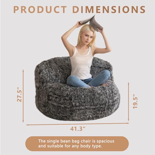 Faux Fur Giant Bean Bag Chair X608