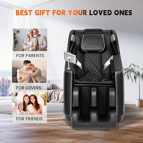 Black Full Body Massage Chair with Zero Gravity, Airbags, Rollers, Bluetooth, Heater Q4132