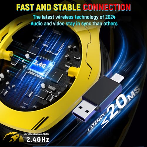2.4GHz Wireless Gaming Headset with Noise Canceling Microphone V1267